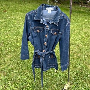 Cute Bamboo Trader Denim Blue Belted Jean Jacket